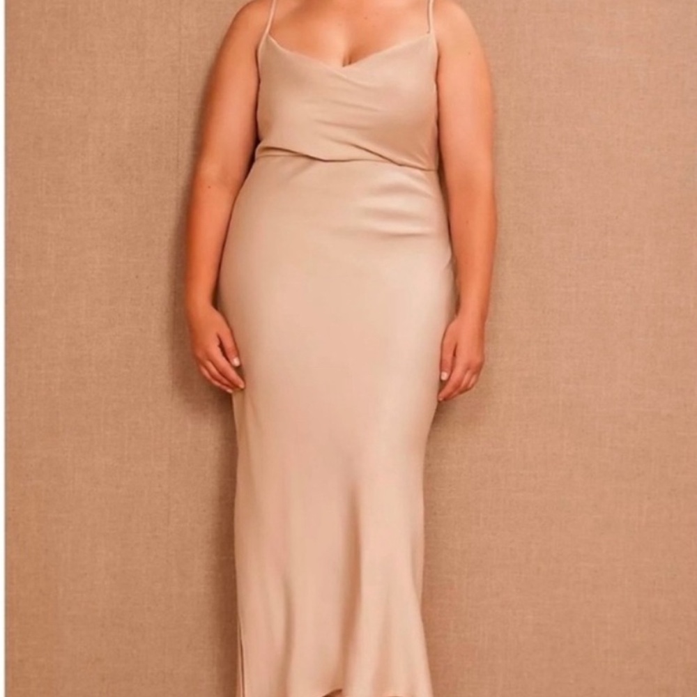 BHLDN Elegant mauve taupe Slip Dress 16w